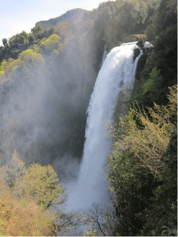View of the Marmore waterfall taken on a journey through Umbria